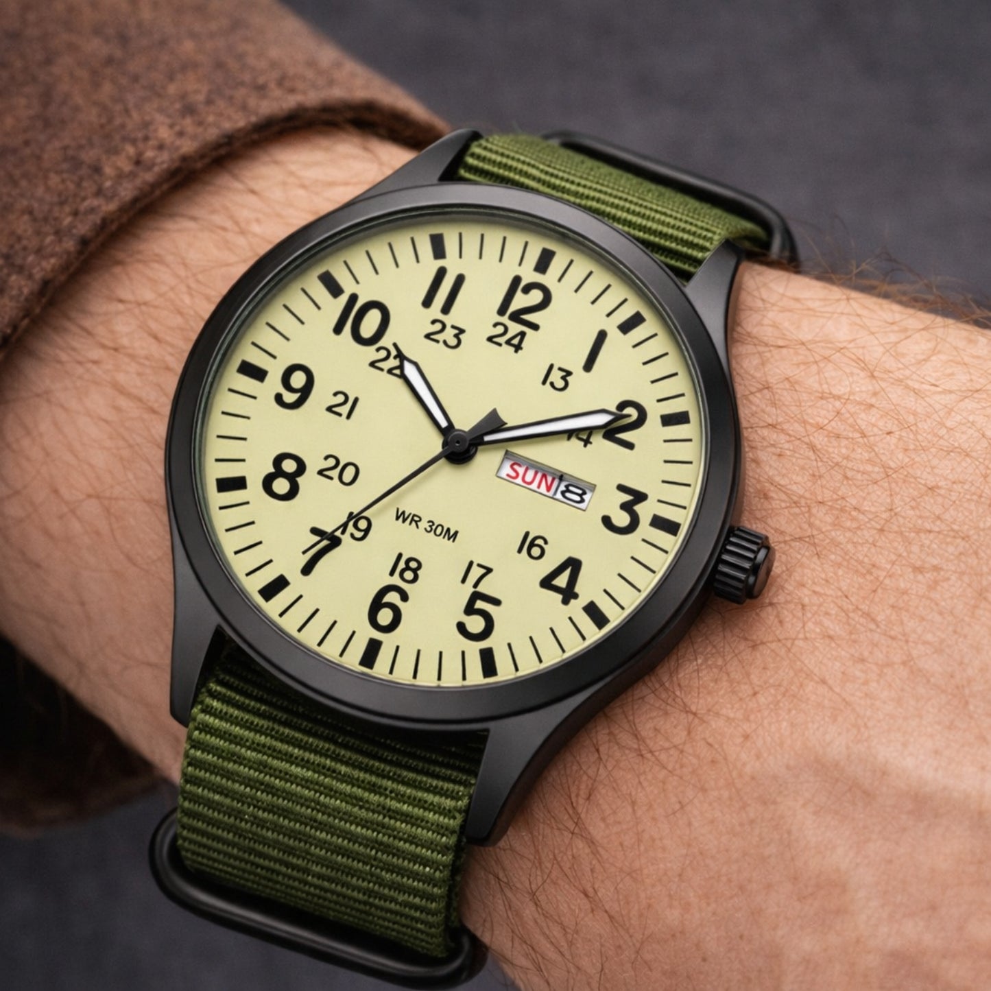 Easy Read 24H Quartz Field Watch with Nylon Strap