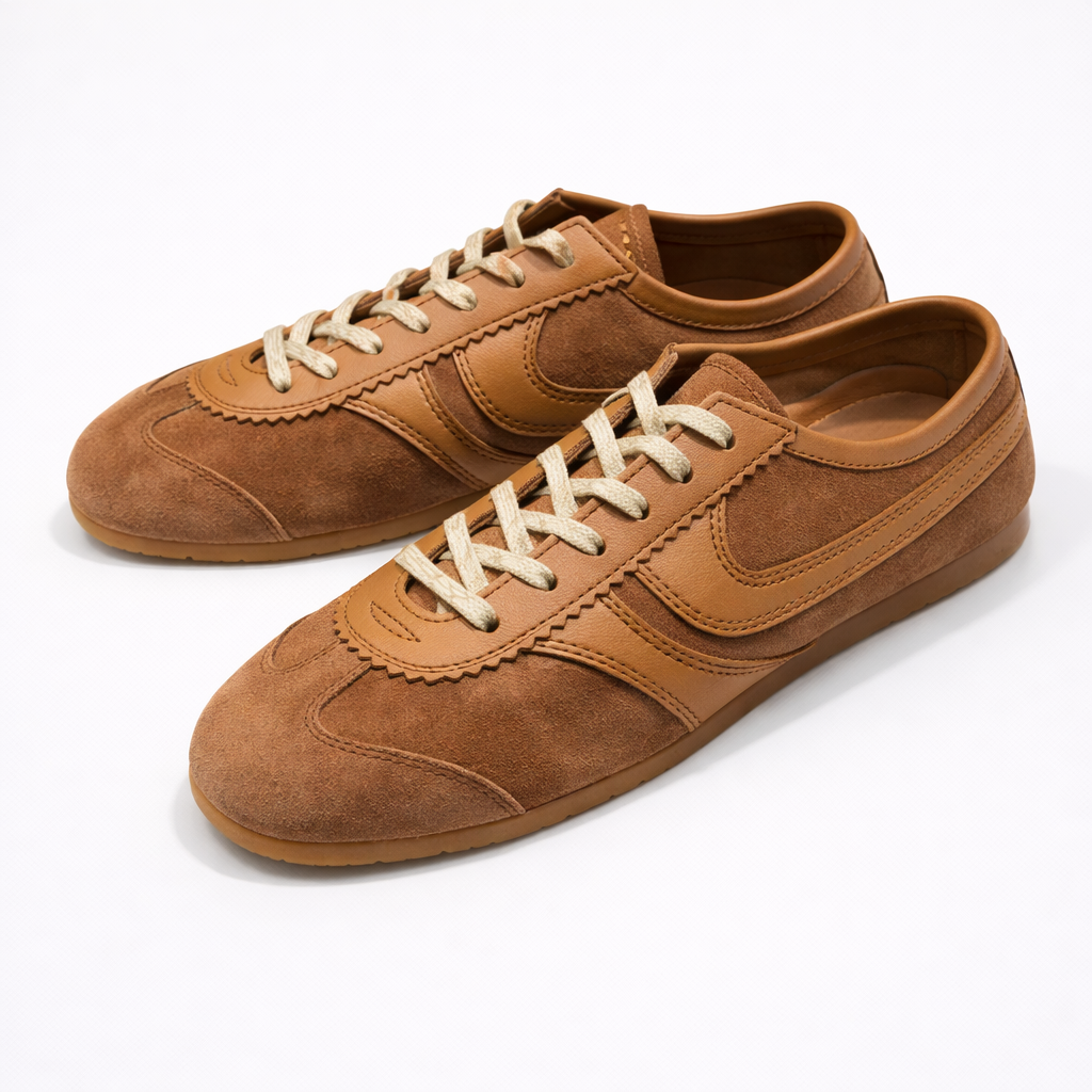 Women’s Retro Leather Sneakers — Comfortable Casual Shoes