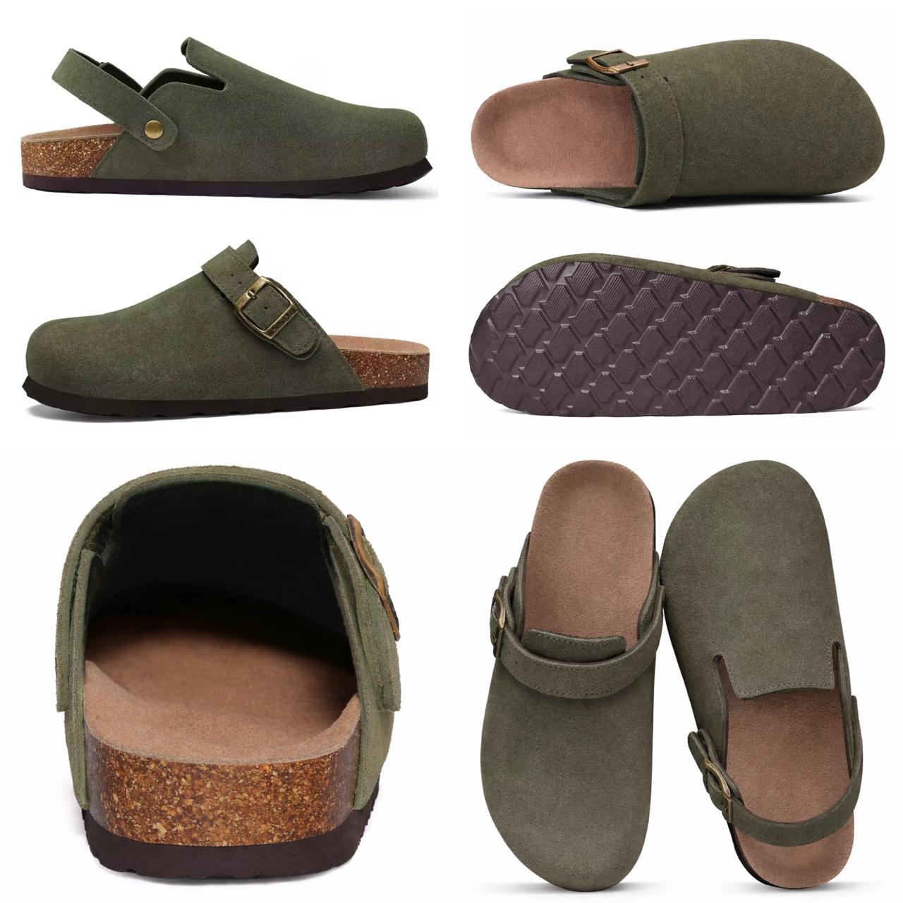 Unisex Retro Clogs with Soft Cork Footbed and Adjustable Strap