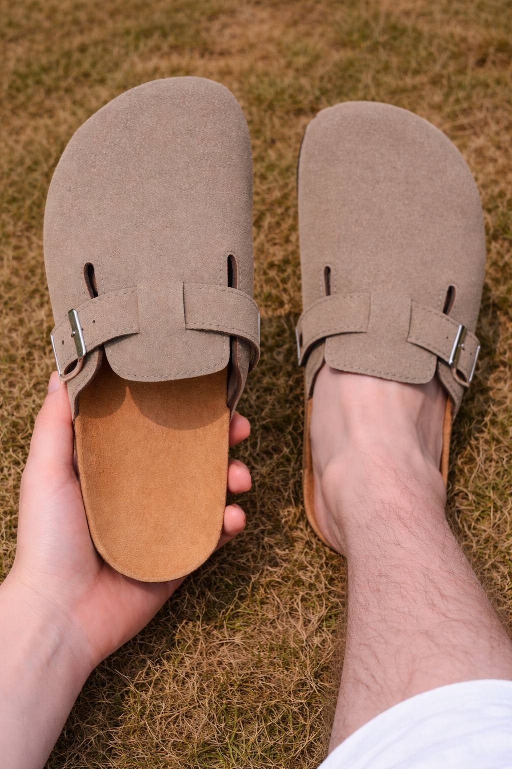 Unisex Retro Clogs with Soft Cork Footbed and Adjustable Strap