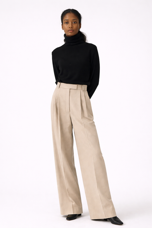 Elegant Women’s High-Waisted Straight-Leg Pants