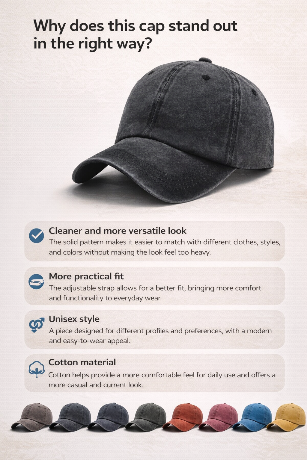 Unisex Cotton Baseball Cap