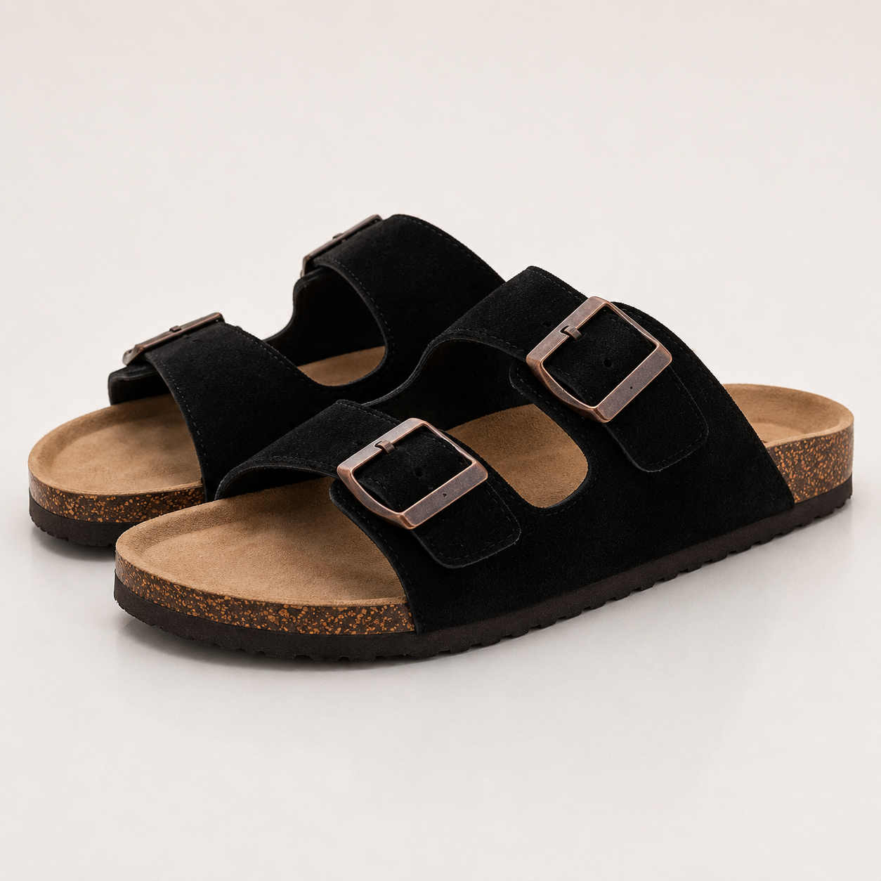 Unisex Suede Cork Sandals