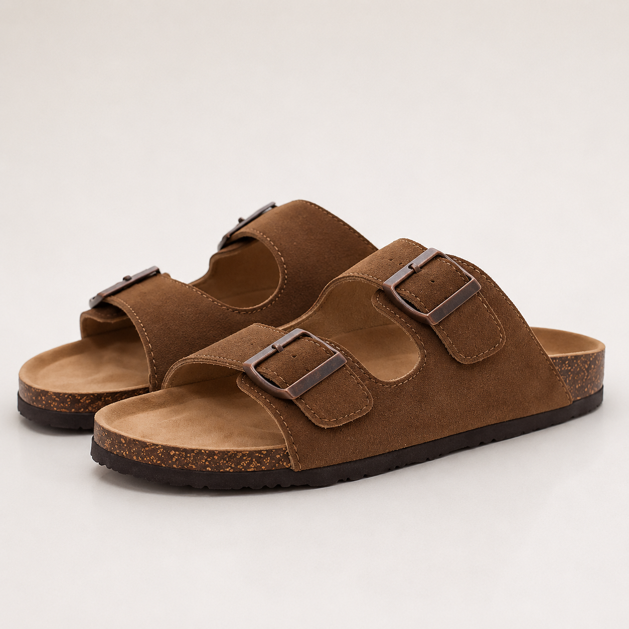 Unisex Suede Cork Sandals