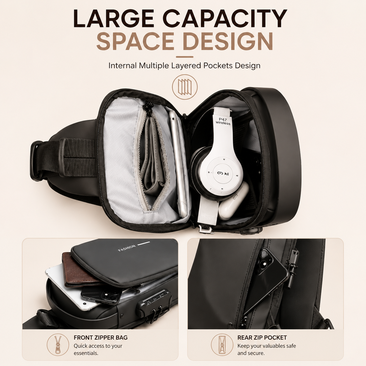 Anti-Theft Crossbody Chest Bag