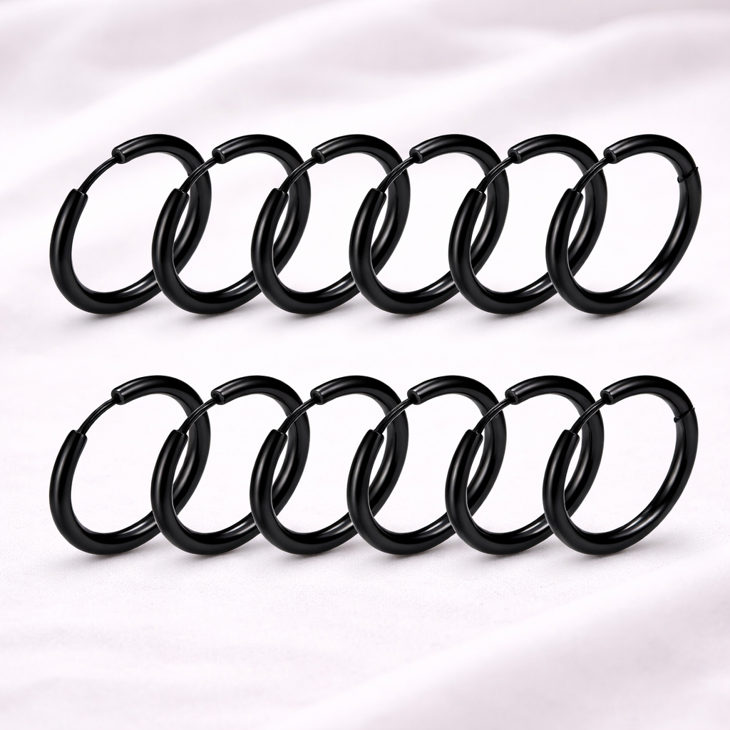316L Stainless Steel Hoop Earrings Set — Minimalist Unisex Jewelry