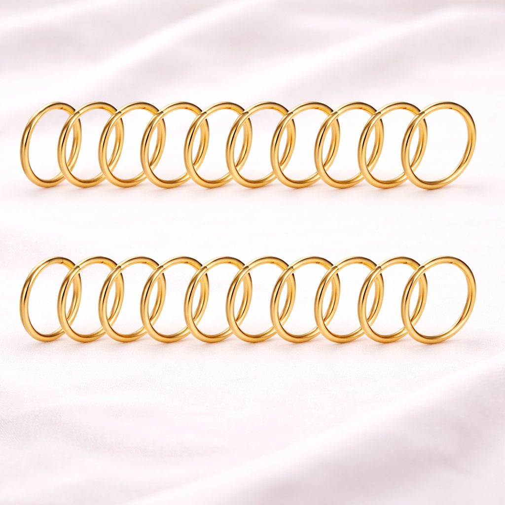 316L Stainless Steel Hoop Earrings Set — Minimalist Unisex Jewelry