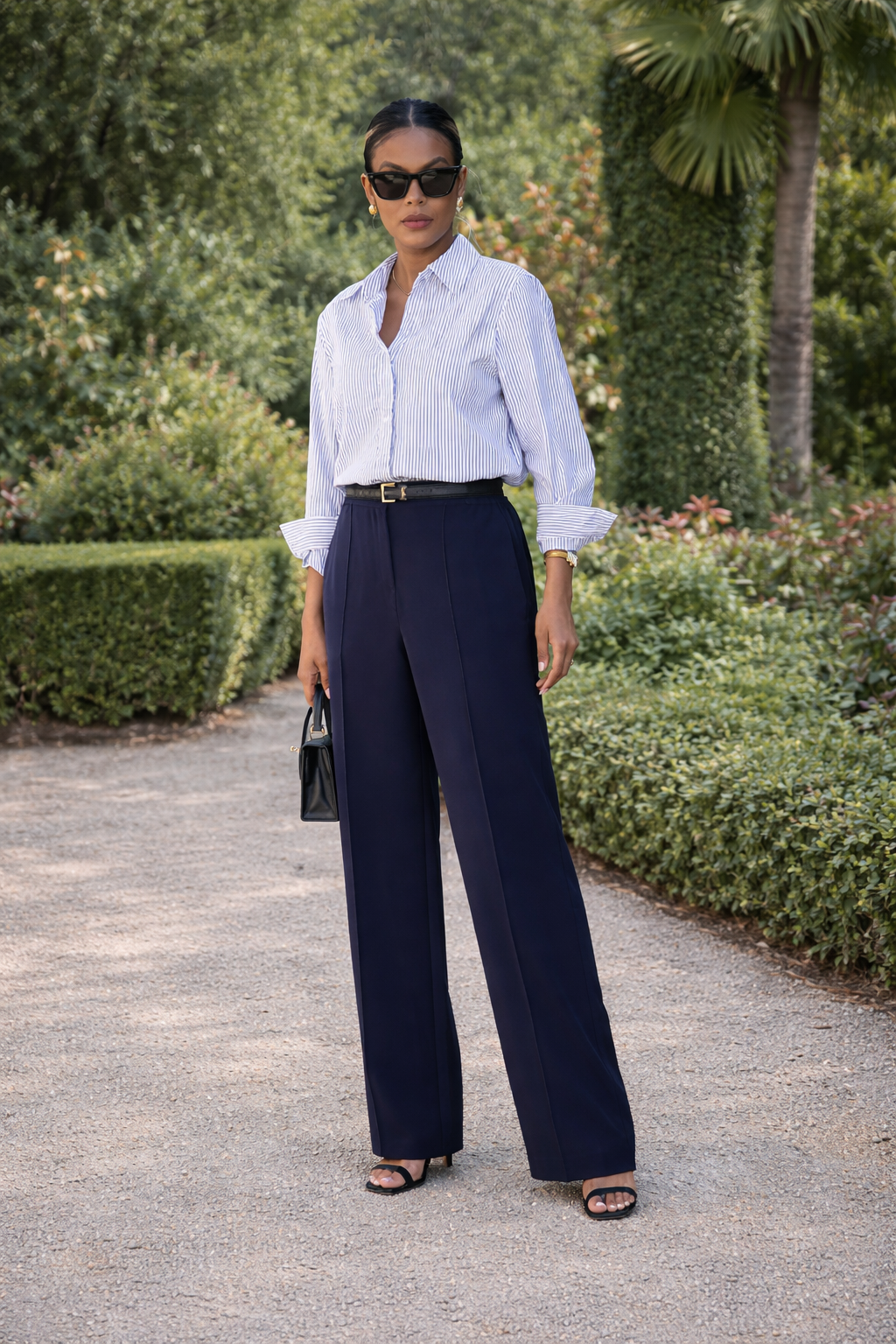 Elegant Women’s High-Waisted Straight-Leg Pants