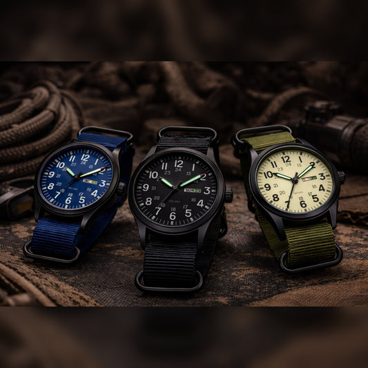 Easy Read 24H Quartz Field Watch with Nylon Strap